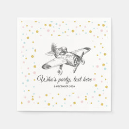 Servilleta De Papel vintage, avión, avión Cocktail Paper Napkins