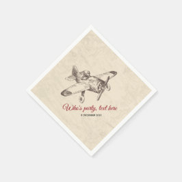 Servilleta De Papel vintage, avión, avión Cocktail Paper Napkins