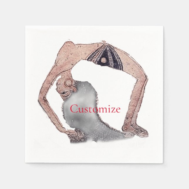 Servilleta De Papel Vintage Backbend Yoga Pose Thunder_Cove (Anverso)