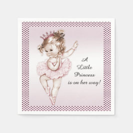 Servilleta De Papel Vintage Ballerina Princess Baby Shower