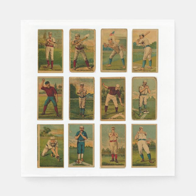 Servilleta De Papel Vintage Baseball (Anverso)