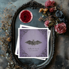 Servilleta De Papel Vintage Bat Hasta La Muerte Boda Púrpura