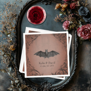 Servilleta De Papel Vintage Bat till Death Rust Boda