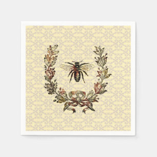 Servilleta De Papel Vintage Bee Wreath