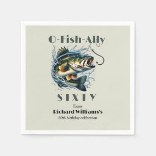 Servilleta De Papel Vintage Big Fish The Bait ofishAlly 60 cumpleaños