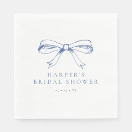 Servilleta De Papel Vintage Blue Bow Bridal Shower