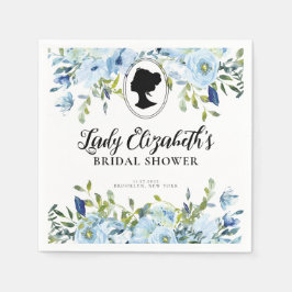 Servilleta De Papel Vintage Blue Florals Bridgerton Bridal Shower