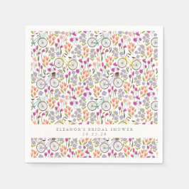 Servilleta De Papel Vintage Boho Bicycle Floral Personalizado Bridal S