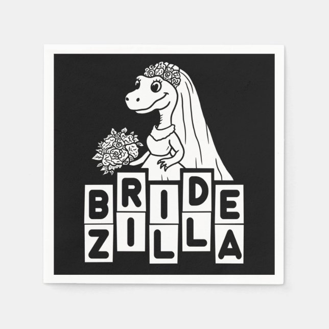 Servilleta De Papel Vintage Bridezilla Boda Bachelorette (Anverso)
