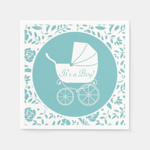 Servilleta De Papel Vintage Carrie Baby Shower Cute Blue Boy