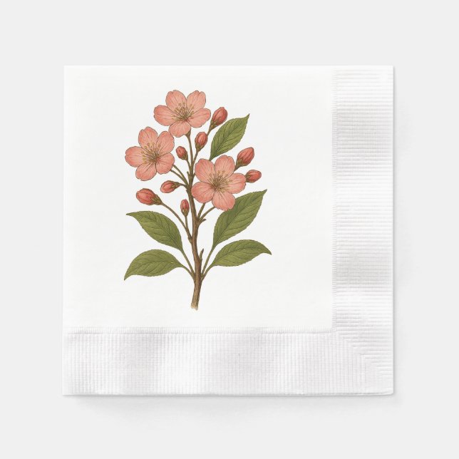 Servilleta De Papel Vintage Cherry Blossom (Anverso)