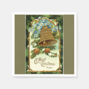 Servilleta De Papel Vintage Christmas Bell and Pinecones