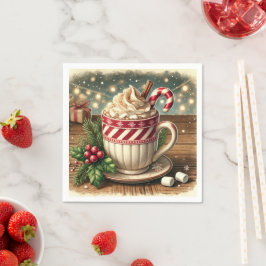 Servilleta De Papel Vintage Christmas Festix Hot Chocolate Decoupage