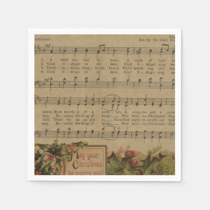 Servilleta De Papel Vintage Christmas Music Sheet Holiday