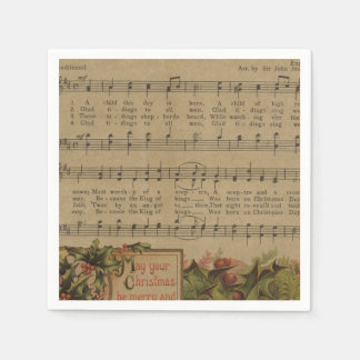 Servilleta De Papel Vintage Christmas Music Sheet Holiday