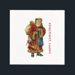 Servilleta De Papel Vintage Christmas Old World Santa Claus<br><div class="desc">Toallas de papel con un viejo Navidad vintage de Santa Claus. El clásico santa del viejo mundo, con su famoso abrigo rojo y llevando una bolsa llena de juguetes. Este Santa de la vieja usanza es delgado y tiene un bastón para caminar por la tierra regalando juguetes a todos los...</div>