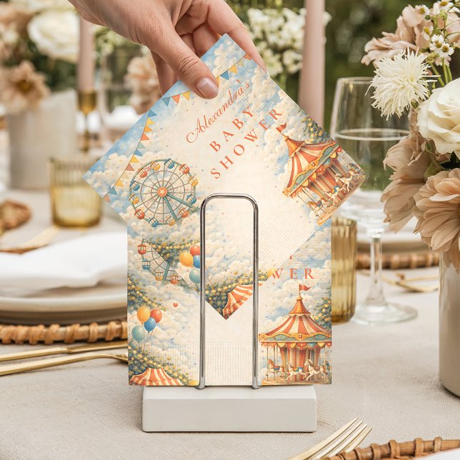 Servilleta De Papel Vintage Circus Baby Shower (Subido por el creador)