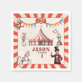 Servilleta De Papel Vintage Circus Carnival Birday Paper Napkin