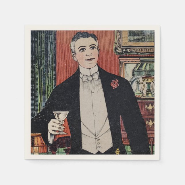 Servilleta De Papel Vintage Cocktail Culture Paper Napkin (Anverso)