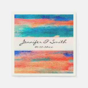 Servilleta De Papel Vintage Colorful Wood Grain Moderno Resumen Art #2