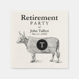 Servilleta De Papel VINTAGE Cow Blanket Retirement P Napkin Monograma