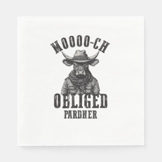 Servilleta De Papel Vintage Cowboy Bull Rodeo Moooch Obligado Pardner