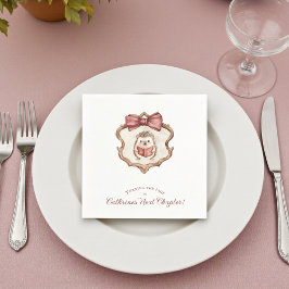 Servilleta De Papel Vintage Crest Hedgehog Reading Baby Shower Napkins