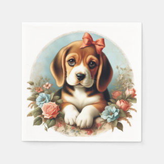 Servilleta De Papel Vintage Cute Beagle Puppy