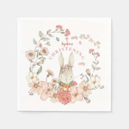 Servilleta De Papel Vintage Cute Bunny Florals Chica Christening