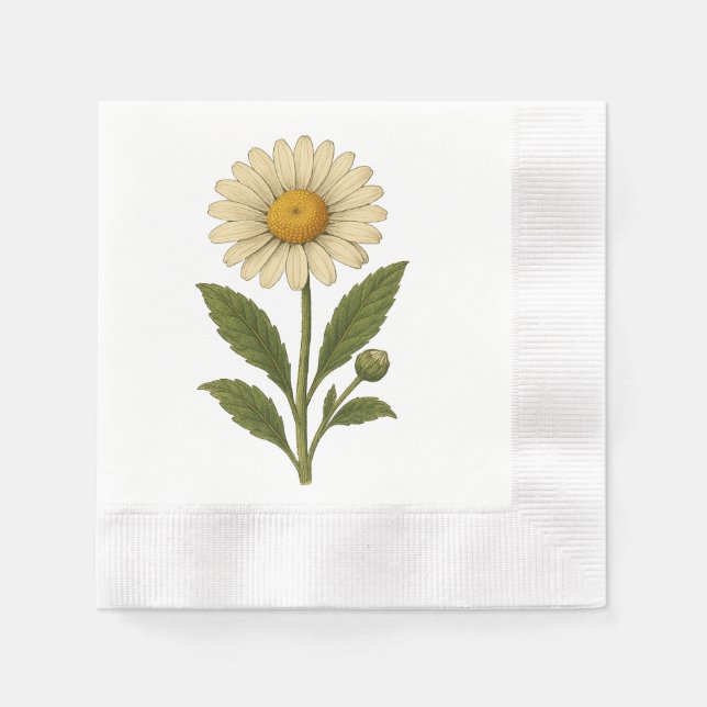 Servilleta De Papel Vintage Daisy (Anverso)