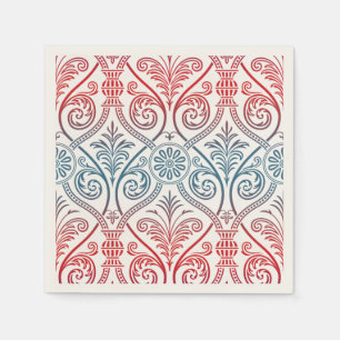 Servilleta De Papel Vintage Damask Wallpaper - rojo violeta azul