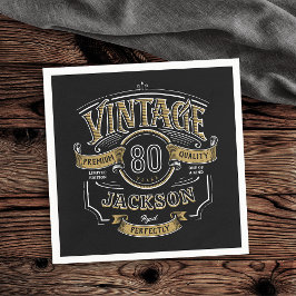 Servilleta De Papel Vintage de color negro y oro de edad avanzada a cu