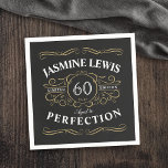 Servilleta De Papel Vintage de oro negro de edad a cumpleaños de Perfe<br><div class="desc">Vintage negro y dorado de diversión envejecido a la perfección servilletas de cumpleaños adultos,  genial para cualquier celebración de cumpleaños de edad,  u otras ocasiones. Personalizado con tu propio nombre y texto.</div>