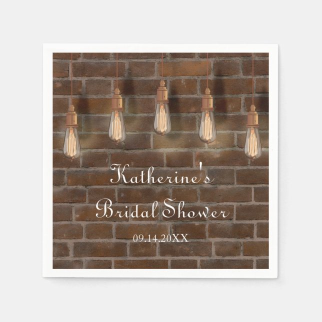 Servilleta De Papel Vintage Edison Lightbulbs Boda industrial (Anverso)