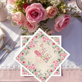 Servilleta De Papel Vintage Elegant Tea Fiesta Bridal Shower Invitació
