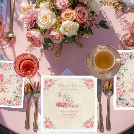 Servilleta De Papel Vintage Elegant Tea Fiesta Bridal Shower Invitació