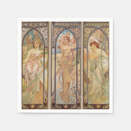Servilleta De Papel Vintage Elegante Art Nouveau Mucha Times of the Da