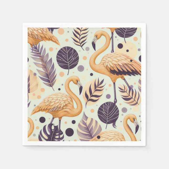 Servilleta De Papel Vintage Flamingo Seamless (Anverso)
