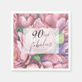 Servilleta De Papel Vintage Floral 90 cumpleaños