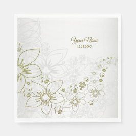 Servilleta De Papel Vintage Floral Greenery Elegant Wedding Party 
