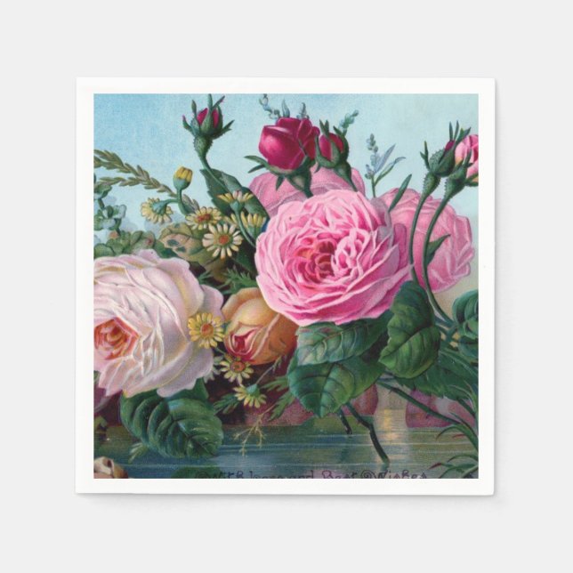 Servilleta De Papel Vintage Floral Napkin (Anverso)