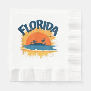 Servilleta De Papel Vintage Florida Retro Tee Design Sunshine