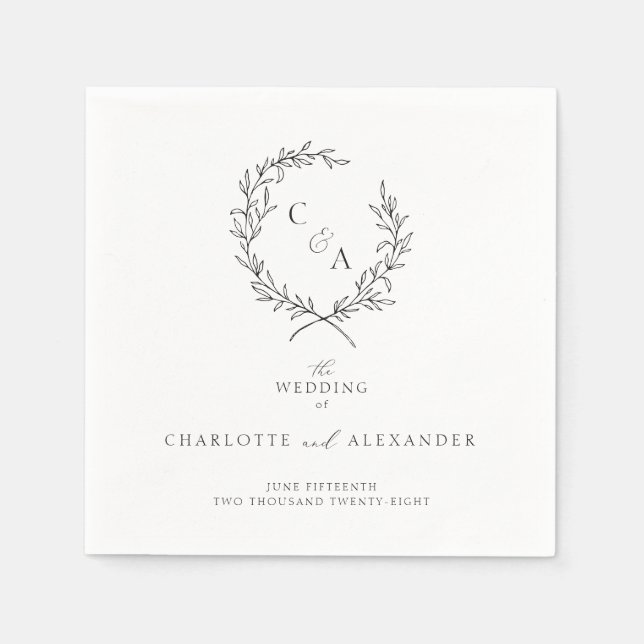 Servilleta De Papel Vintage Foliage Wreath, Bella Artes (Anverso)