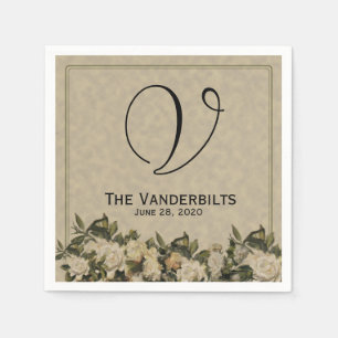 Servilleta De Papel Vintage Gardenia Boda Napkins