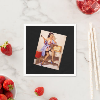 Servilleta De Papel Vintage Gil Elvgren Hammer Classic Pinup Chica