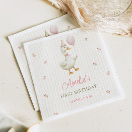 Servilleta De Papel Vintage Goose First Birthday Napkins