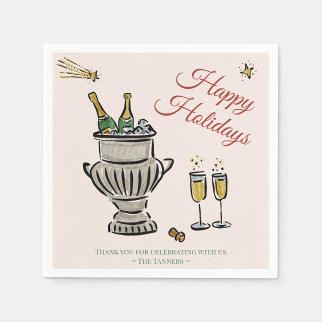 Servilleta De Papel Vintage Grand Hotel Christmas Party (Anverso)