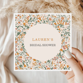 Servilleta De Papel Vintage Groovy Boho Wildflowers Bridal Shower