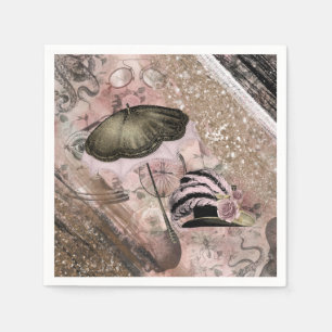 Servilleta De Papel Vintage Grunge Steampunk Glam Gorra victoriano