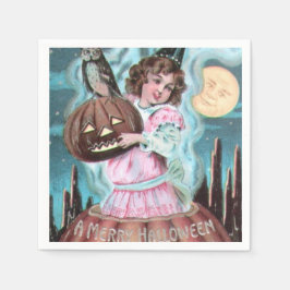 Servilleta De Papel Vintage Halloween Leche de papel para brujas